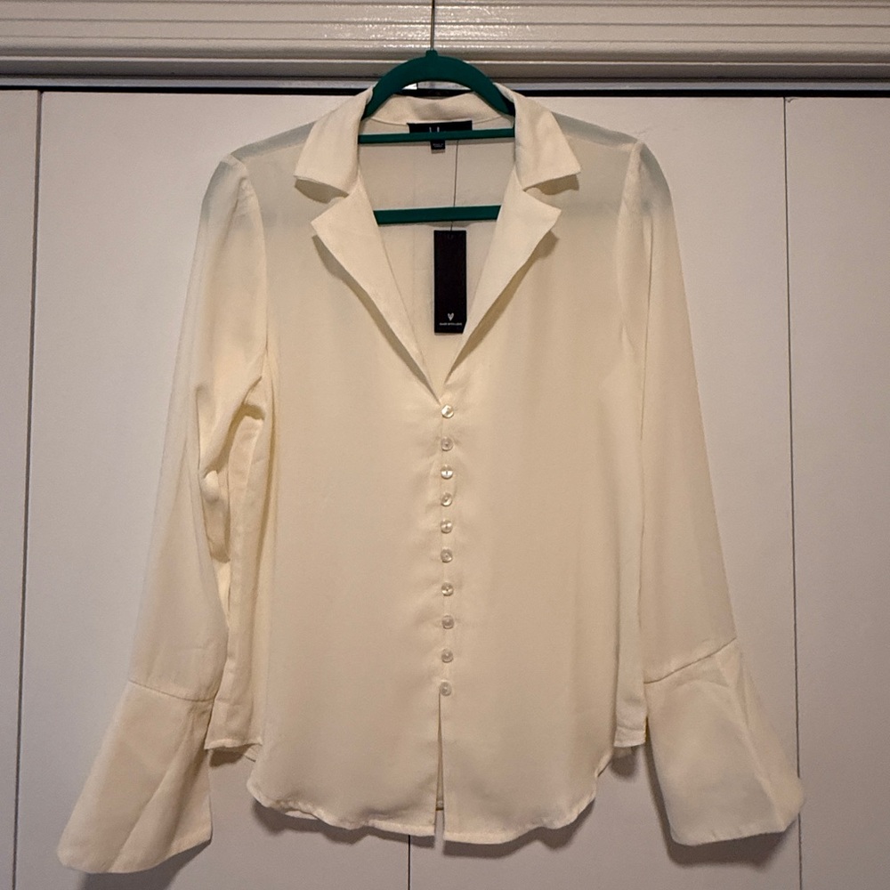 Lulu's Cream Button Down Shirt with Classic Design